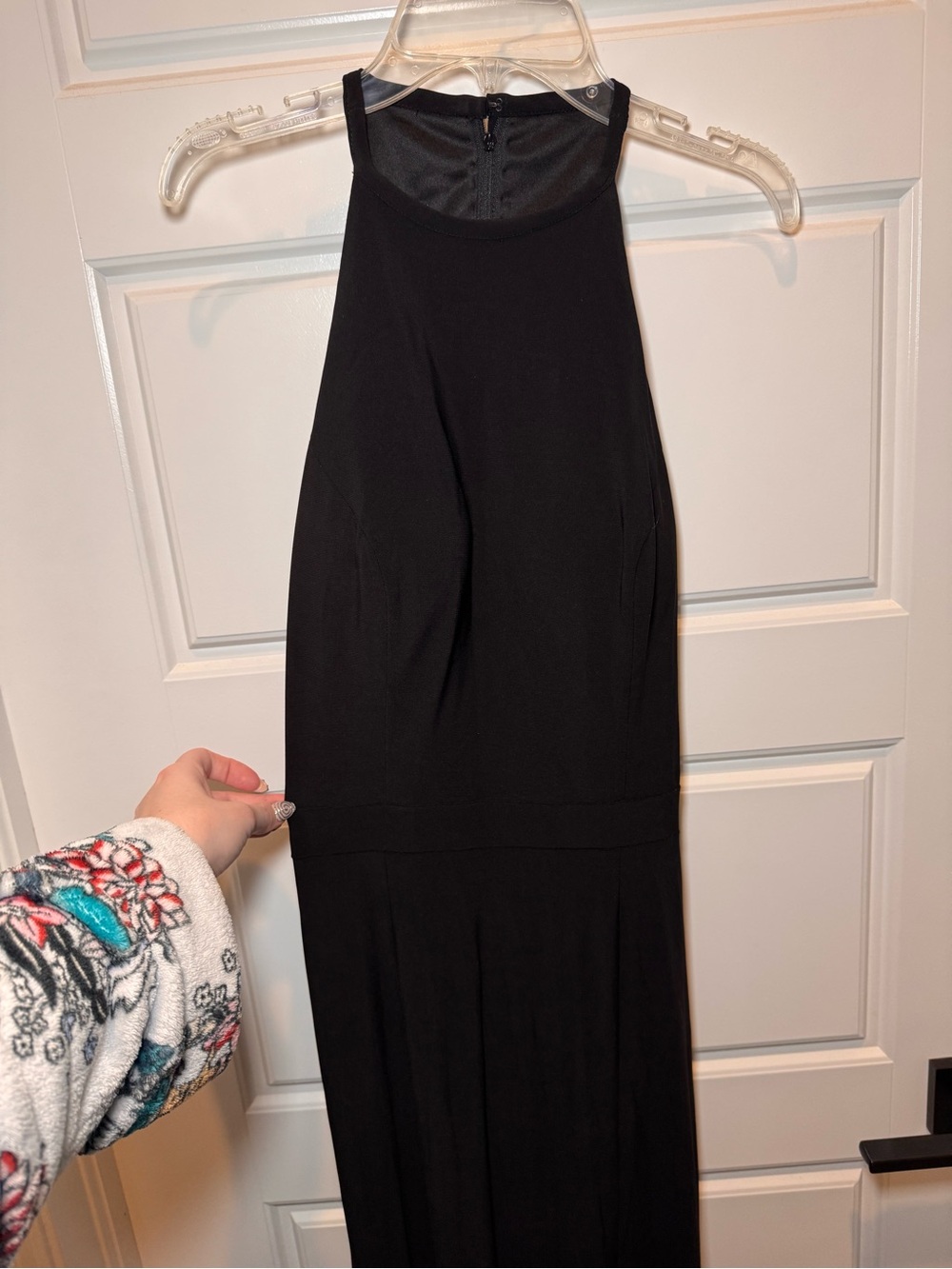 Sherri Hill Black Halter gown with open back
